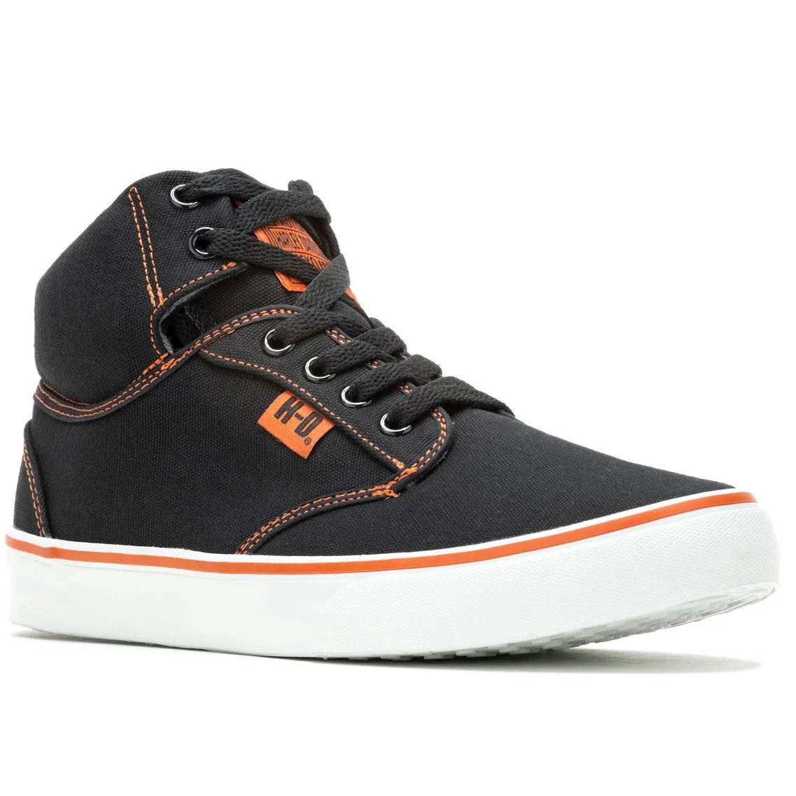 Harley-Davidson Women's Wrenford 3.5" Canvas Lining Sneakers, Black/Orange D83498