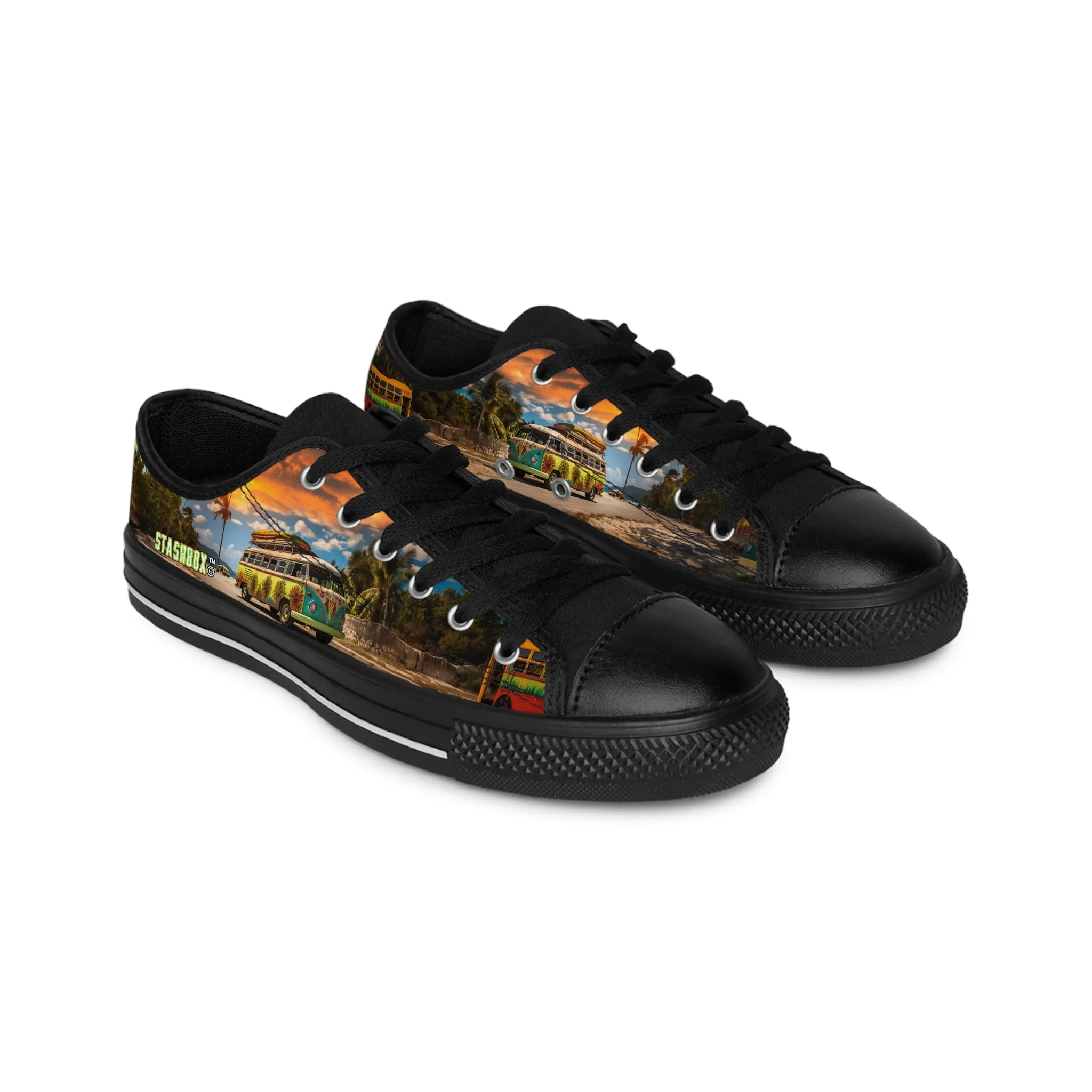 Hawaiian Classic VW Bus - Custom Men's Sneakers - Tropical Design #001