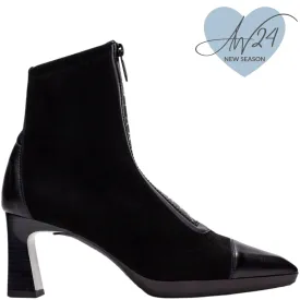 Hispanitas Black Suede Leather Pointed Toe Boots