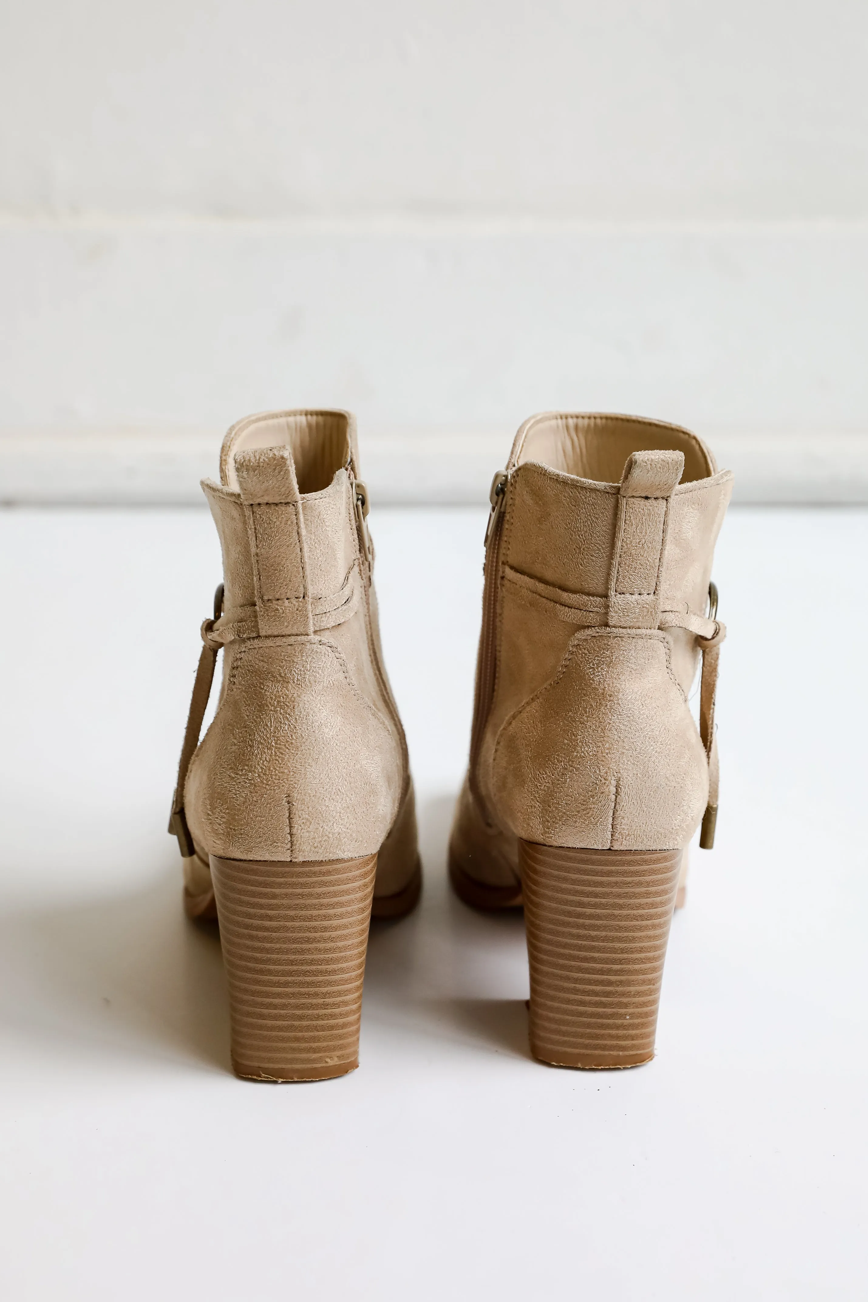 In Your Sights Tan Suede Booties