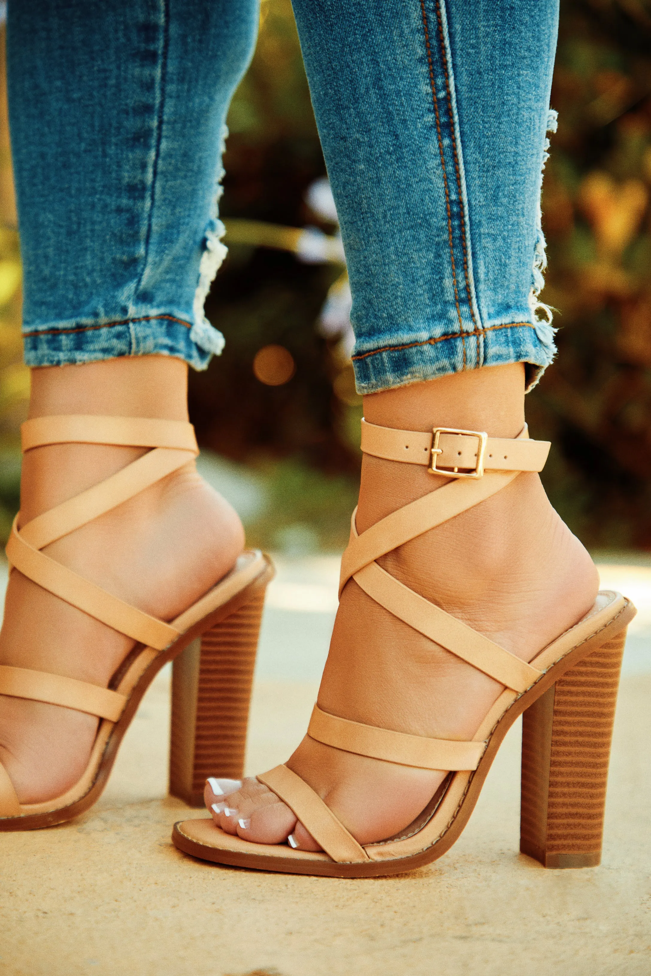 Jennie Strappy High Heels - Nude