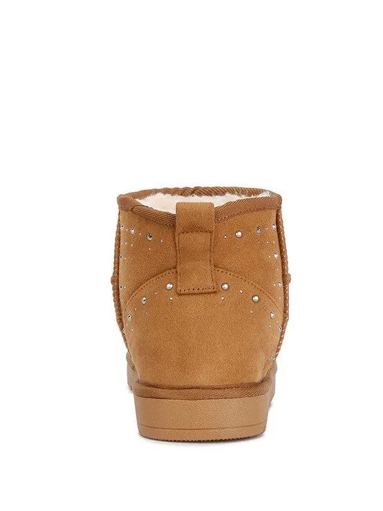 Just Add Rhinestones Fur Lined Booties