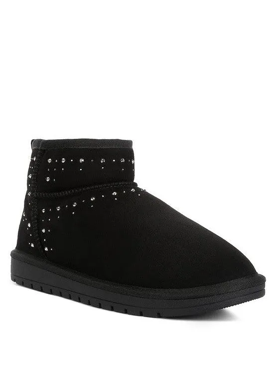 Just Add Rhinestones Fur Lined Booties