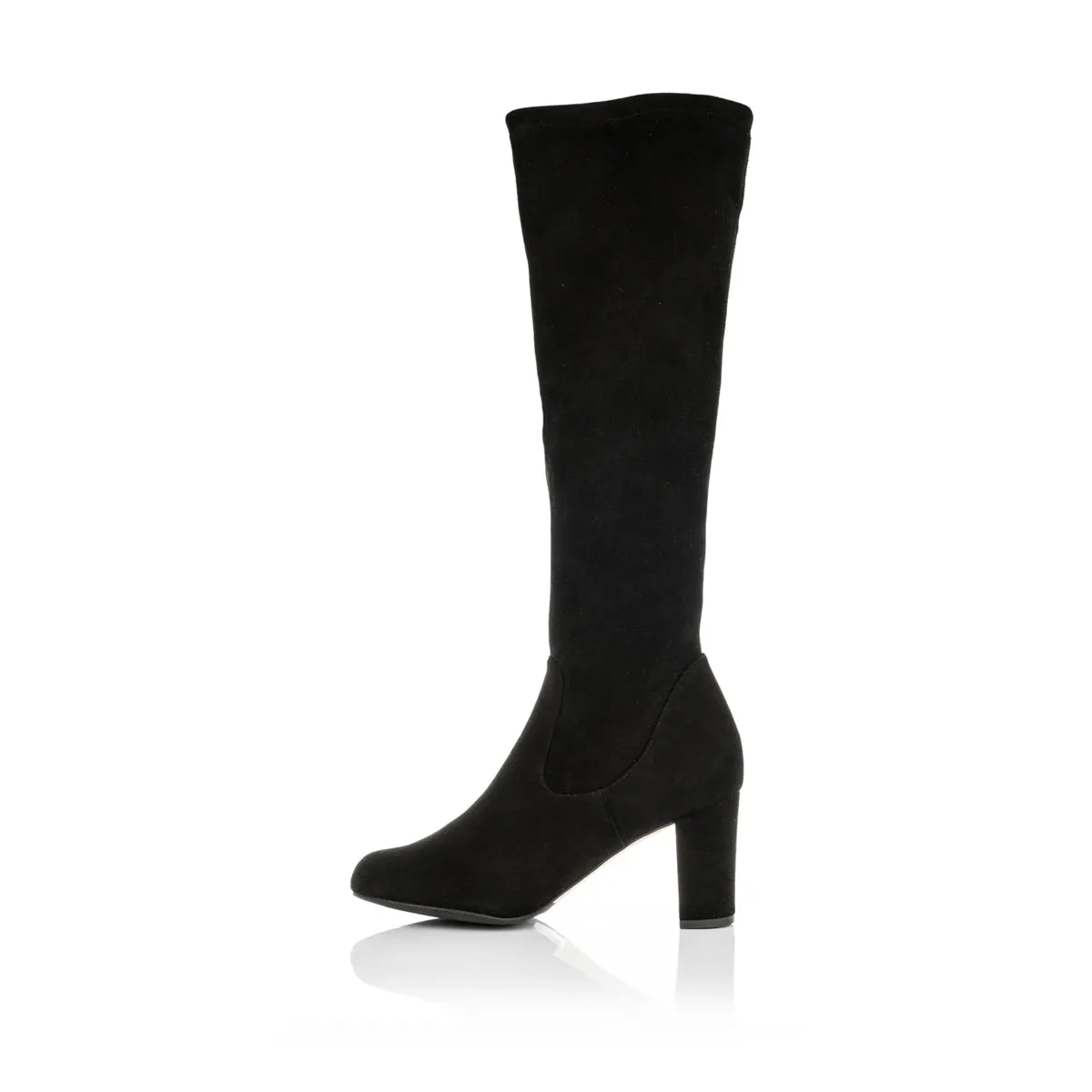 Lydia Extra-Wide Fit Knee High Boots - Black Suede