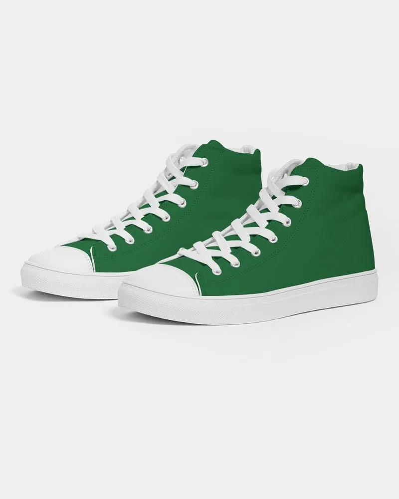 Medium Dark Green Men's High-top Canvas Sneakers | Men's | Medium Dark Pure Green | C75M0Y100K60