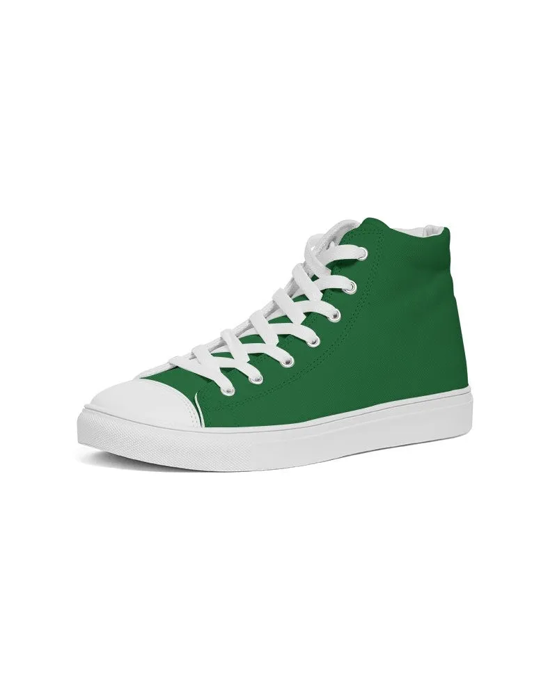 Medium Dark Green Men's High-top Canvas Sneakers | Men's | Medium Dark Pure Green | C75M0Y100K60