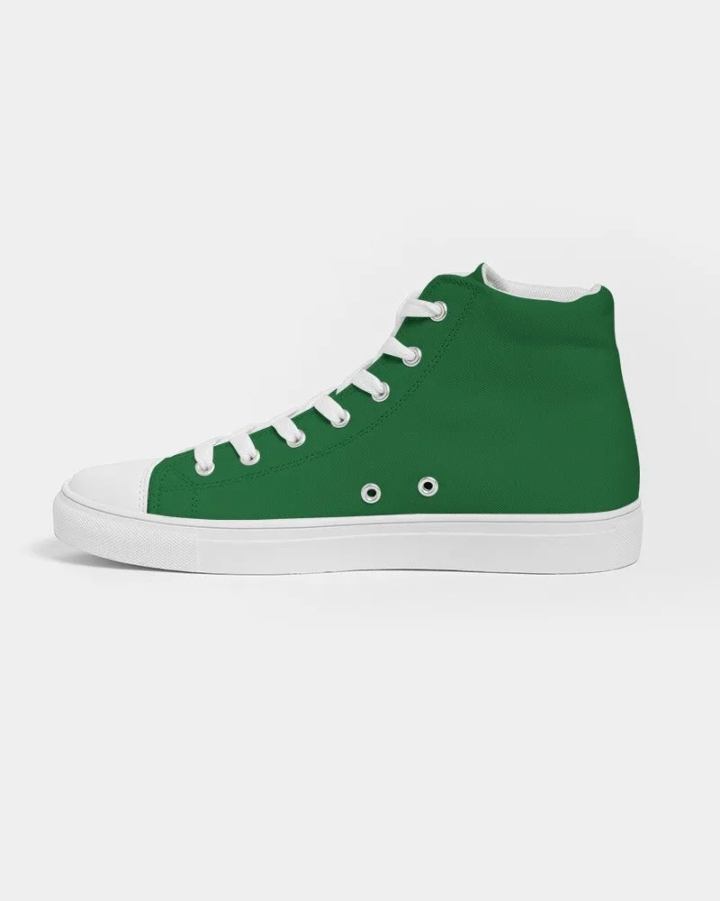 Medium Dark Green Men's High-top Canvas Sneakers | Men's | Medium Dark Pure Green | C75M0Y100K60