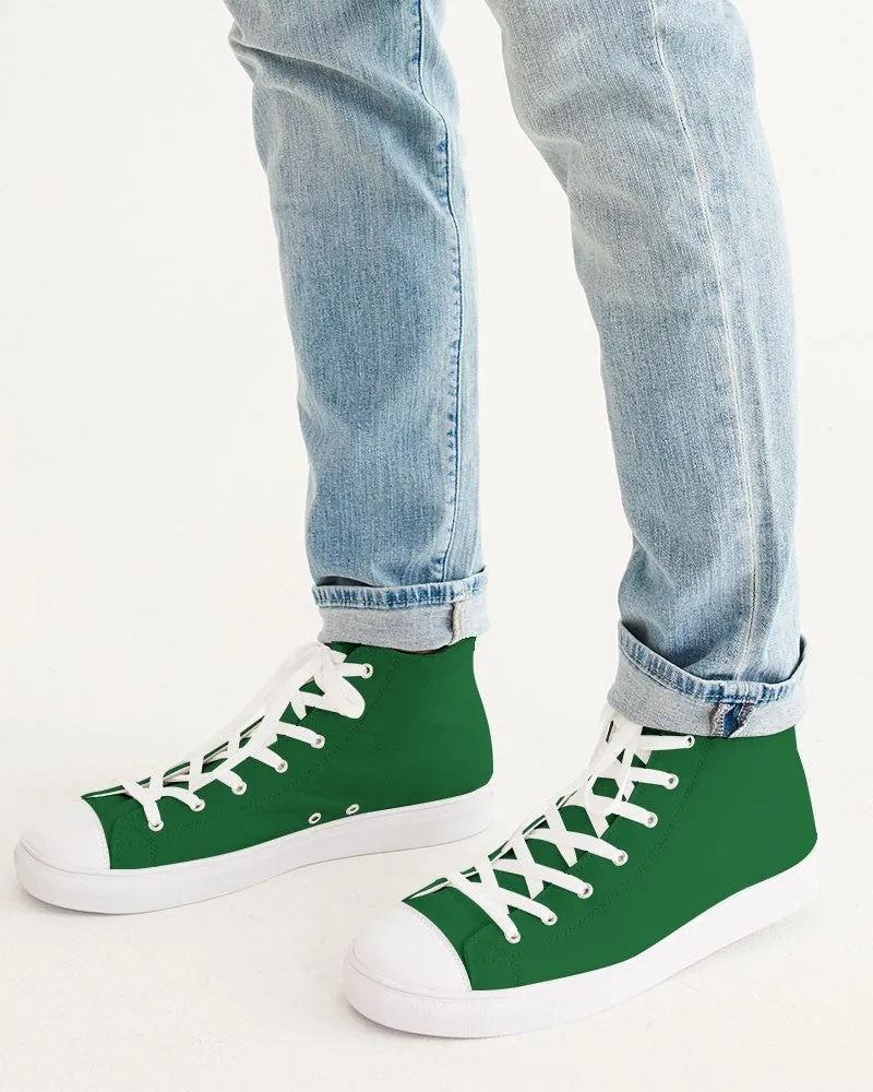 Medium Dark Green Men's High-top Canvas Sneakers | Men's | Medium Dark Pure Green | C75M0Y100K60