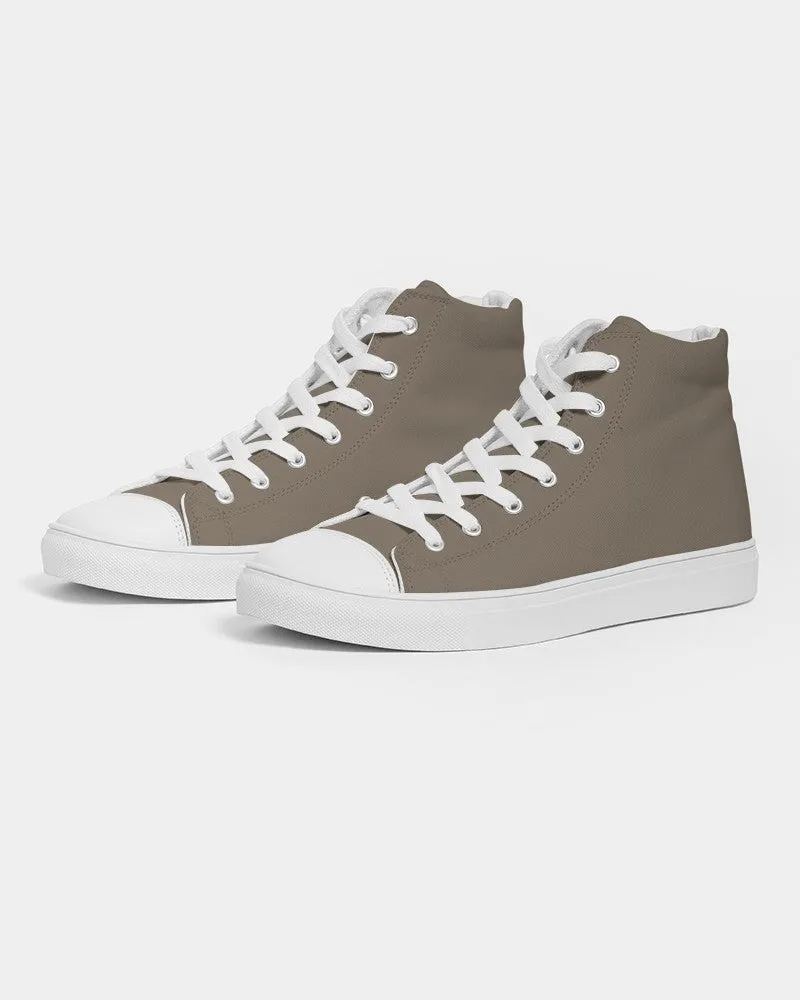 Medium Dark Orange Brown Women's High-top Canvas Sneakers | Women's | Medium Dark Pale Pastel Orange Brown | C0M15Y30K60