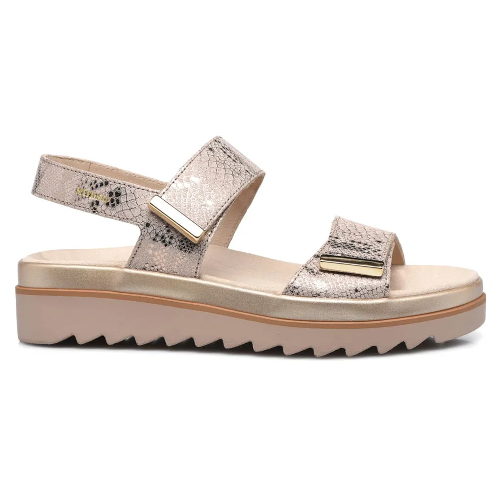 Mephisto Dominica Metallic Leather Women's Wedge Sandals