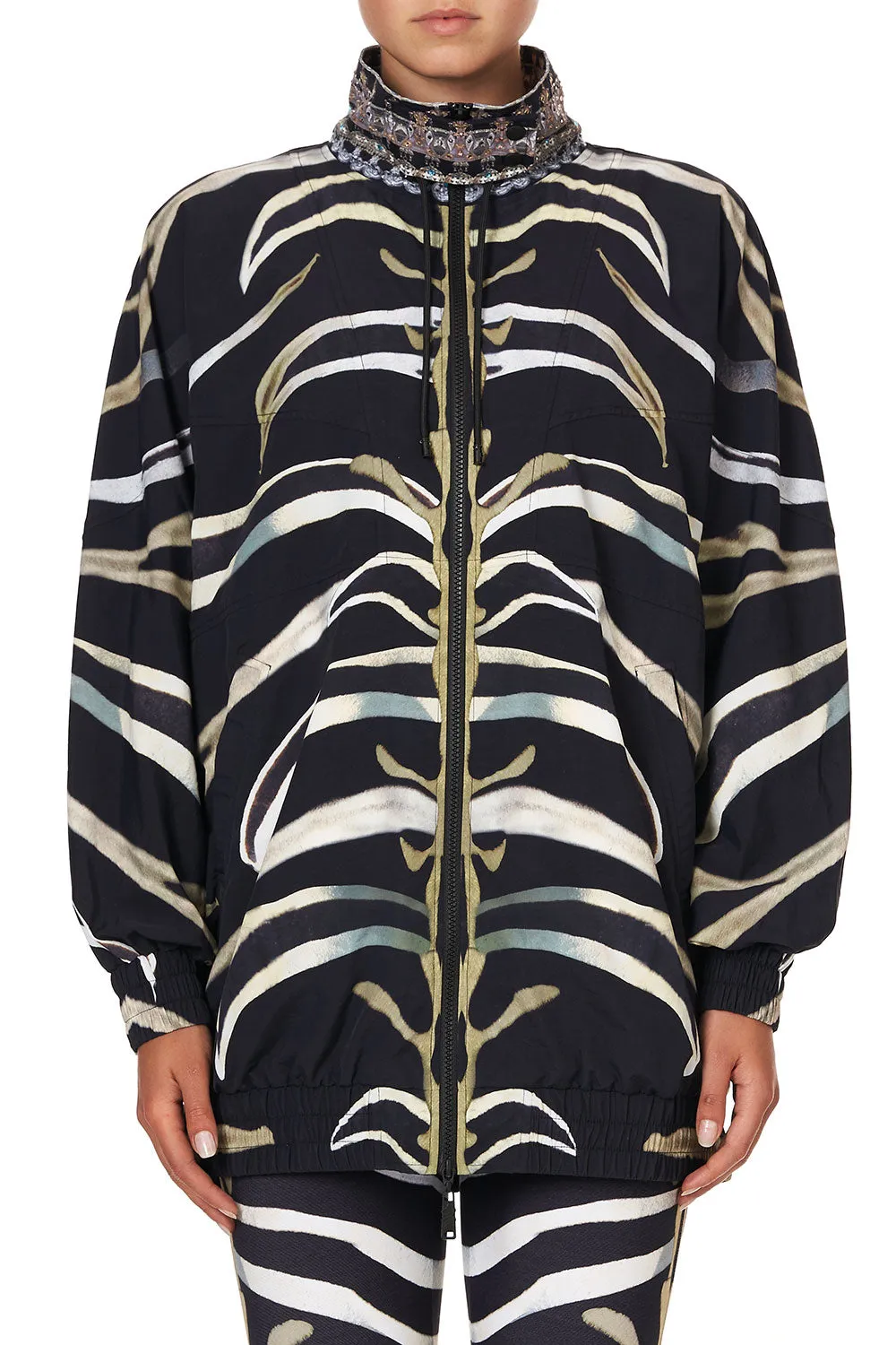 MID LENGTH WIND BREAKER JACKET ZEBRA CROSSING