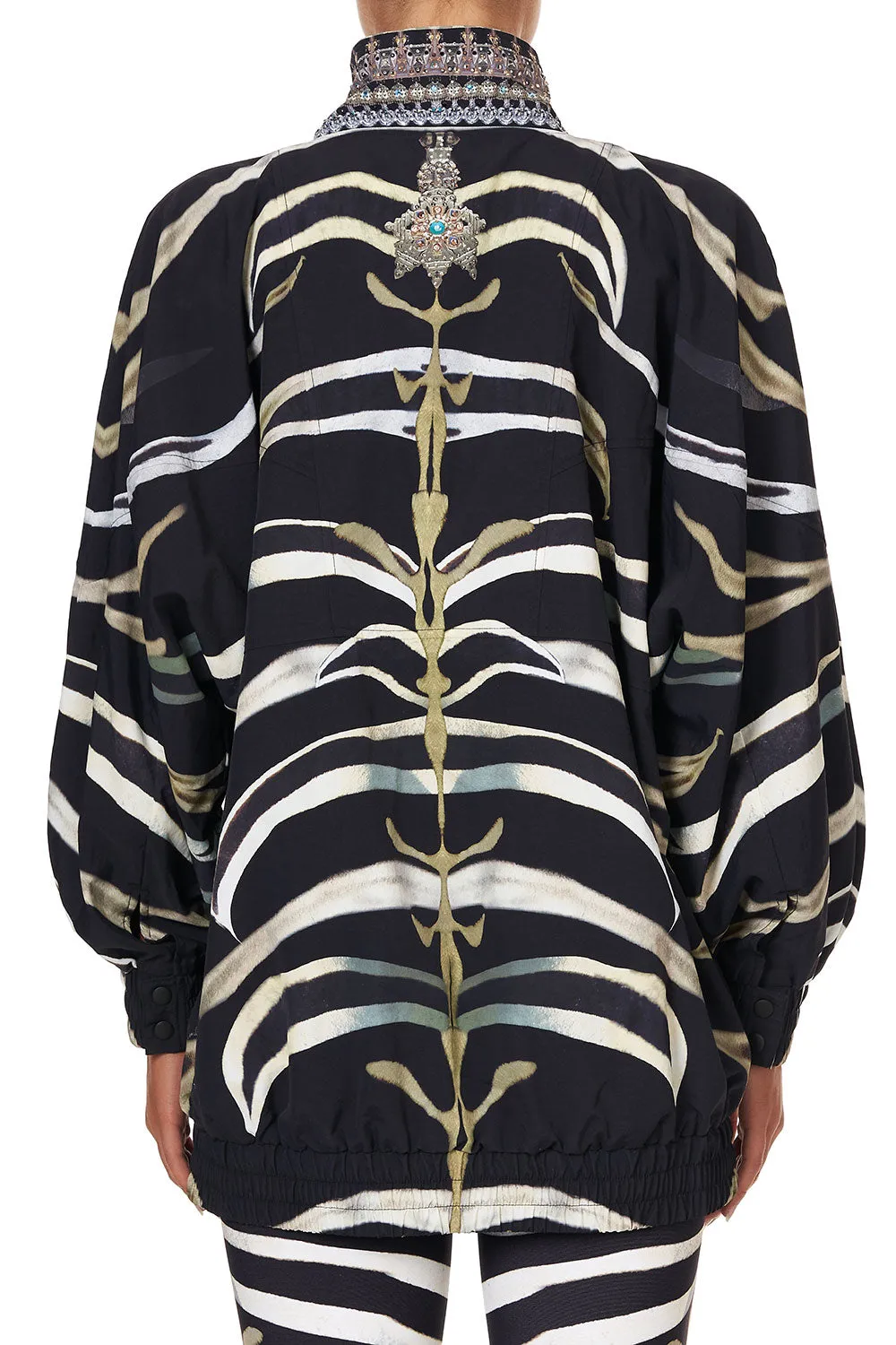 MID LENGTH WIND BREAKER JACKET ZEBRA CROSSING