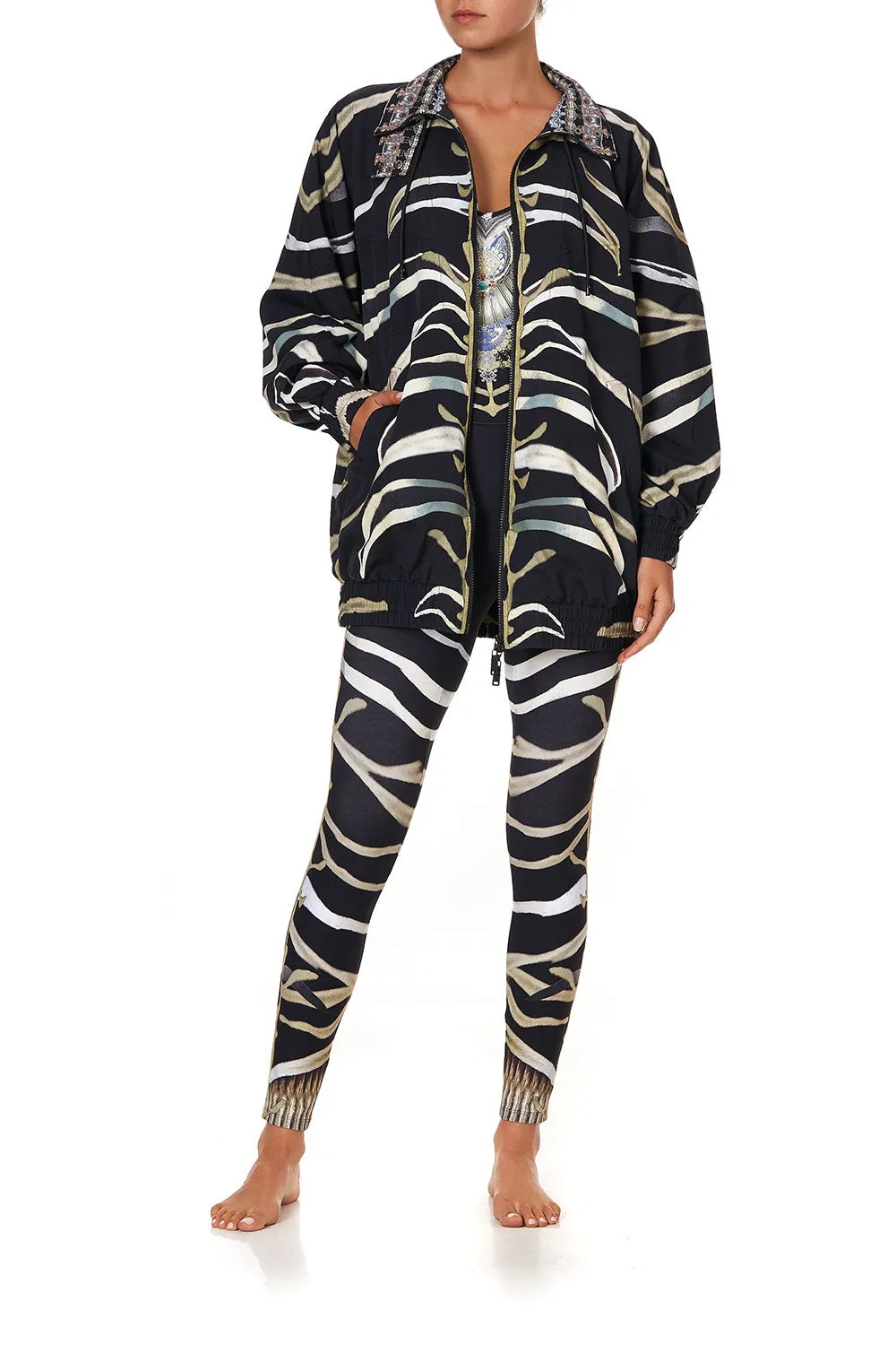 MID LENGTH WIND BREAKER JACKET ZEBRA CROSSING