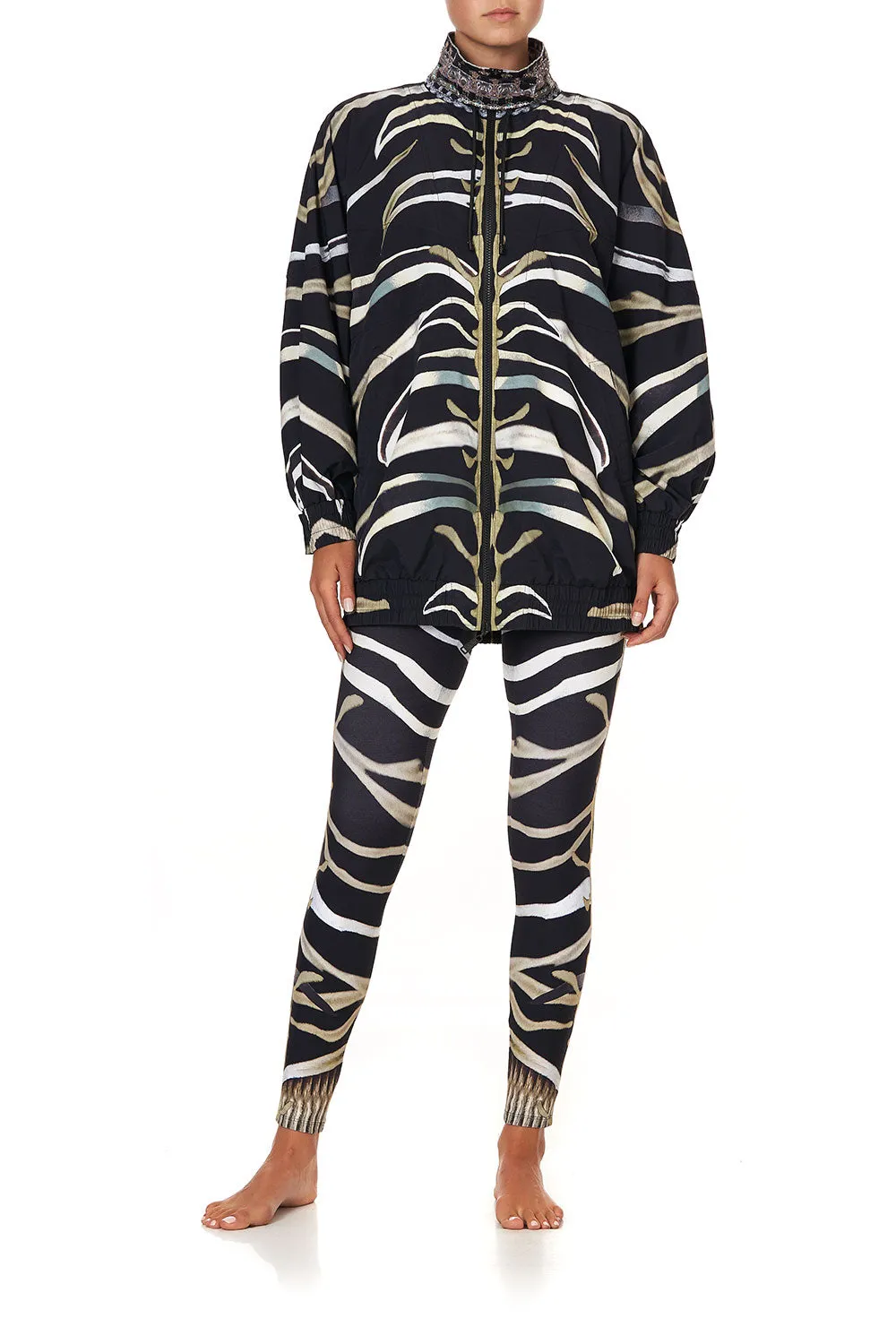 MID LENGTH WIND BREAKER JACKET ZEBRA CROSSING