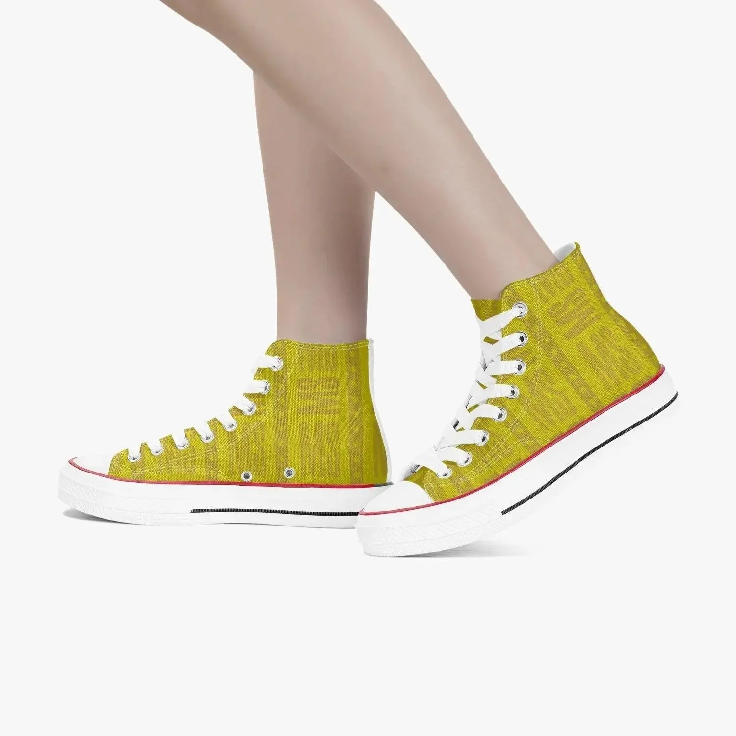 Misha High-Top Lady Canvas Shoes - Yellow