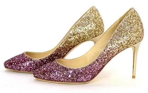 'Momento' Ombre Glitter Pumps - Silver/Dark Navy, Gold/Purple, Gold/Black