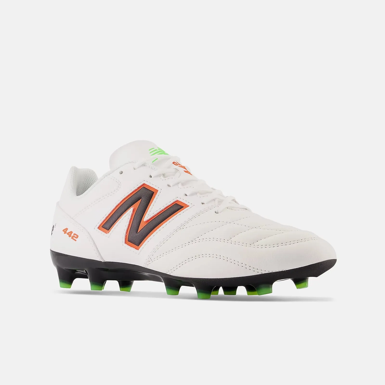 New Balance 442 v2 Team FG - White/Neon Dragonfly