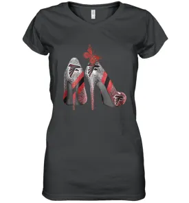 NFL Atlanta Falcons Rhinestone High Heels Women's Vneck