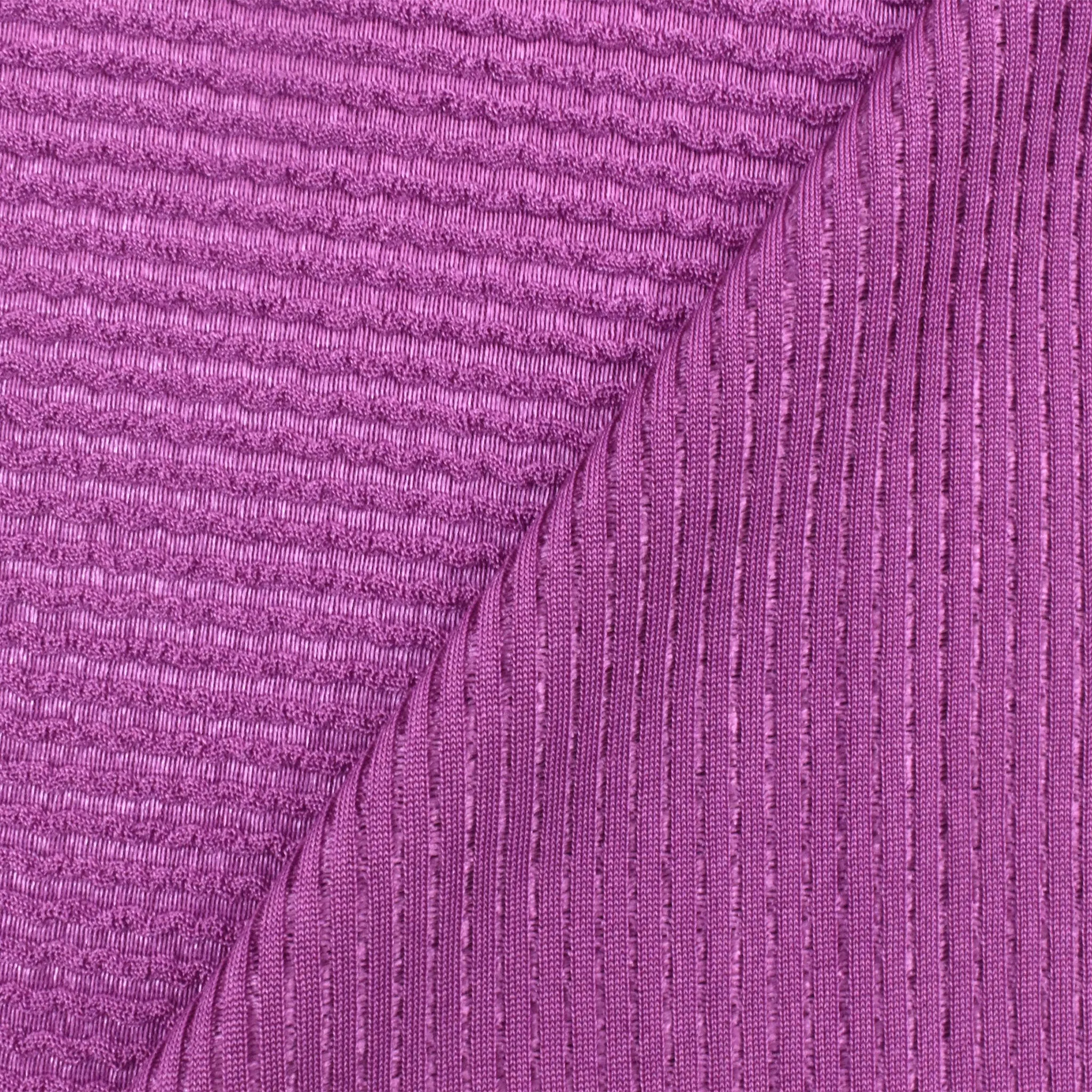 Orchid Purple Famous Maker Stripe Textured Stretch Activewear Knit Fabric