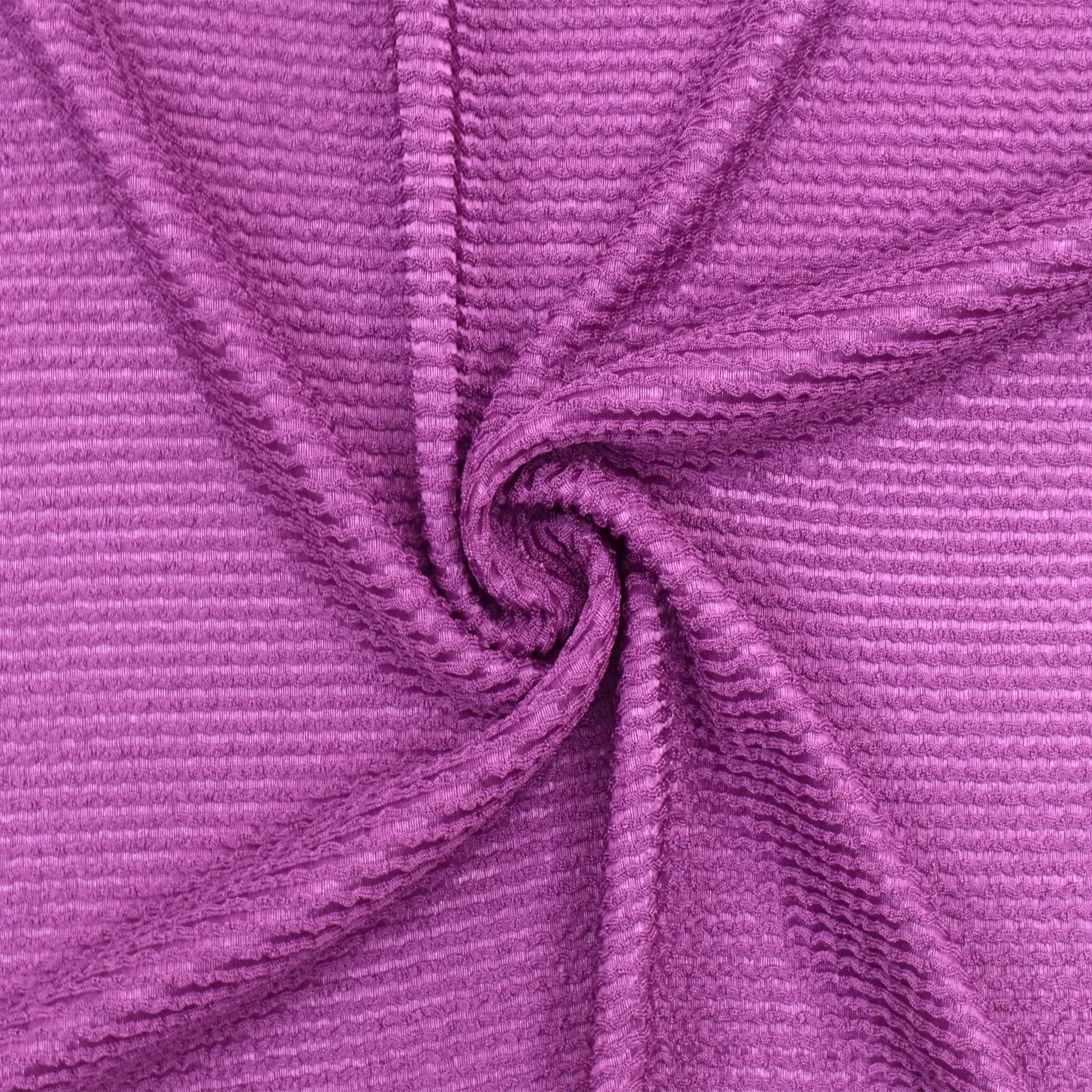 Orchid Purple Famous Maker Stripe Textured Stretch Activewear Knit Fabric