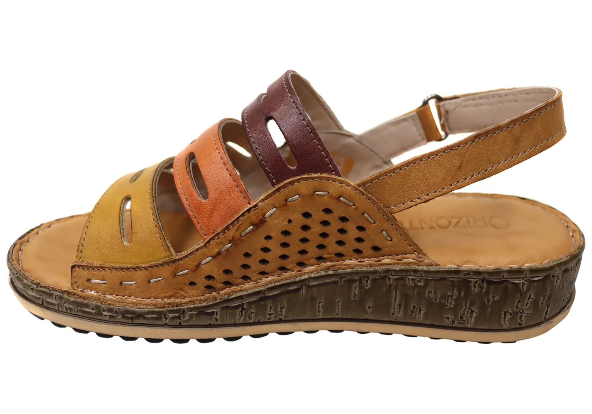 Orizonte Popi Womens Comfortable European Leather Sandals