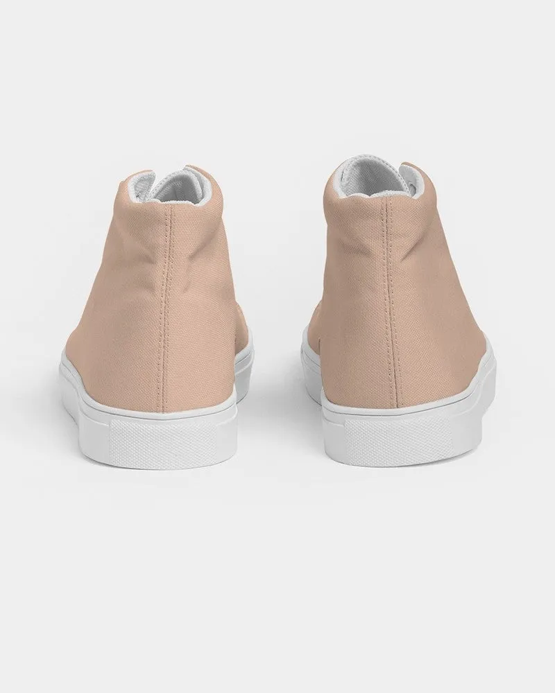 Pale Pastel Orange Women's High-top Canvas Sneakers | Women's | Bright Pale Pastel Orange | C0M22Y30K0