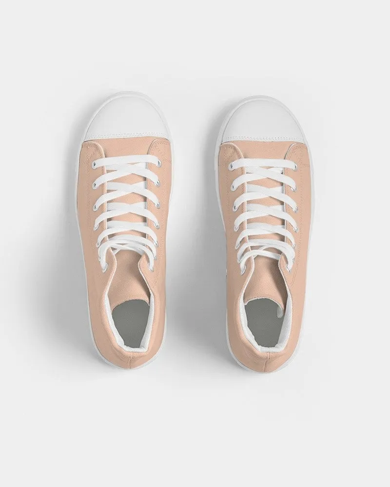 Pale Pastel Orange Women's High-top Canvas Sneakers | Women's | Bright Pale Pastel Orange | C0M22Y30K0