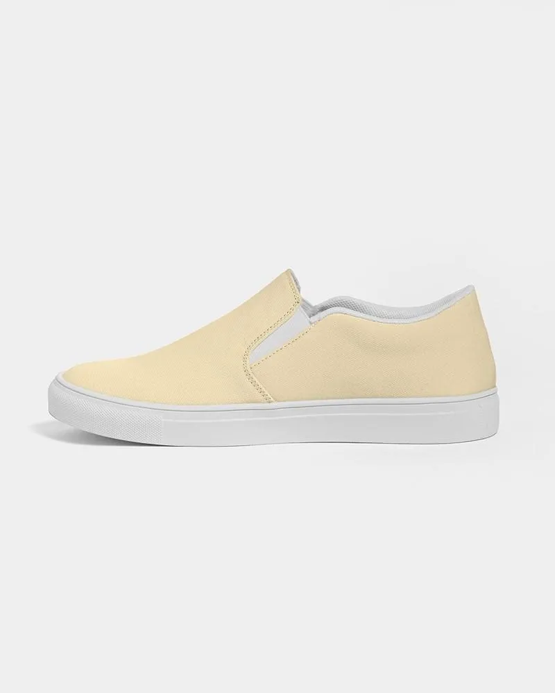 Pale Pastel Orange Yellow Slip-On Canvas Sneakers | Men's | Bright Pale Pastel Orange Yellow | C0M8Y30K0