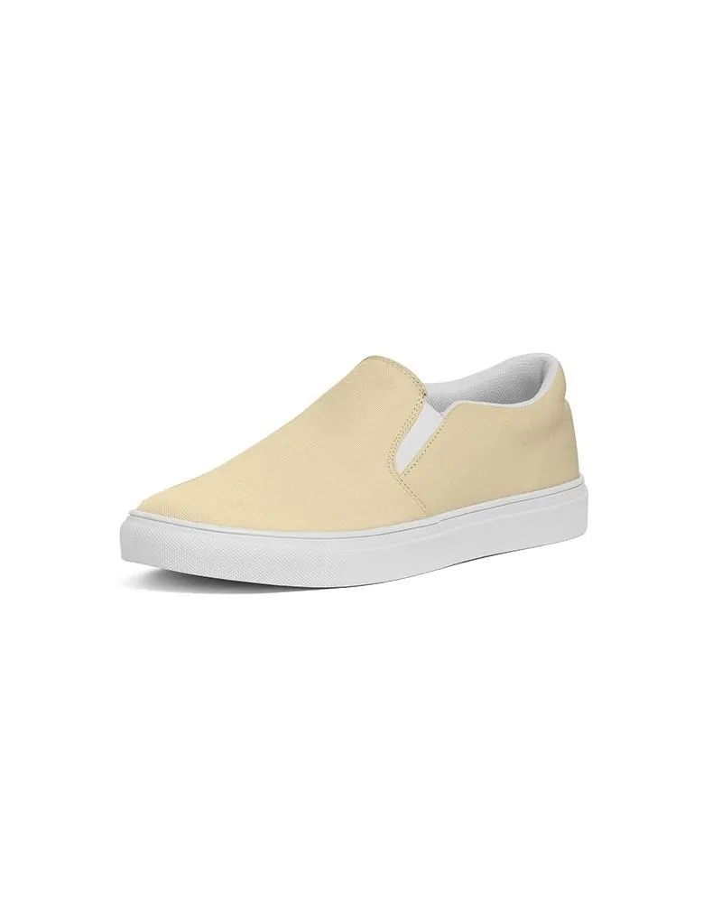 Pale Pastel Orange Yellow Slip-On Canvas Sneakers | Men's | Bright Pale Pastel Orange Yellow | C0M8Y30K0