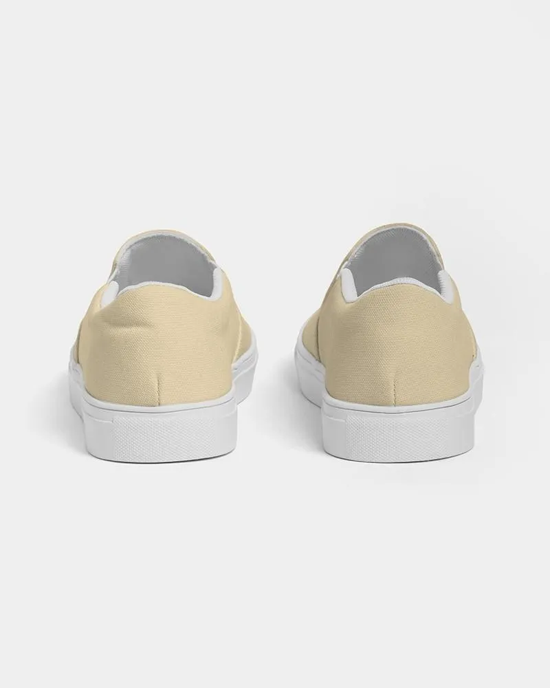 Pale Pastel Orange Yellow Slip-On Canvas Sneakers | Men's | Bright Pale Pastel Orange Yellow | C0M8Y30K0