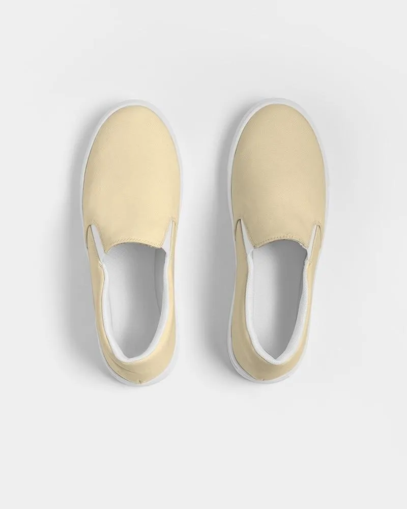 Pale Pastel Orange Yellow Slip-On Canvas Sneakers | Men's | Bright Pale Pastel Orange Yellow | C0M8Y30K0