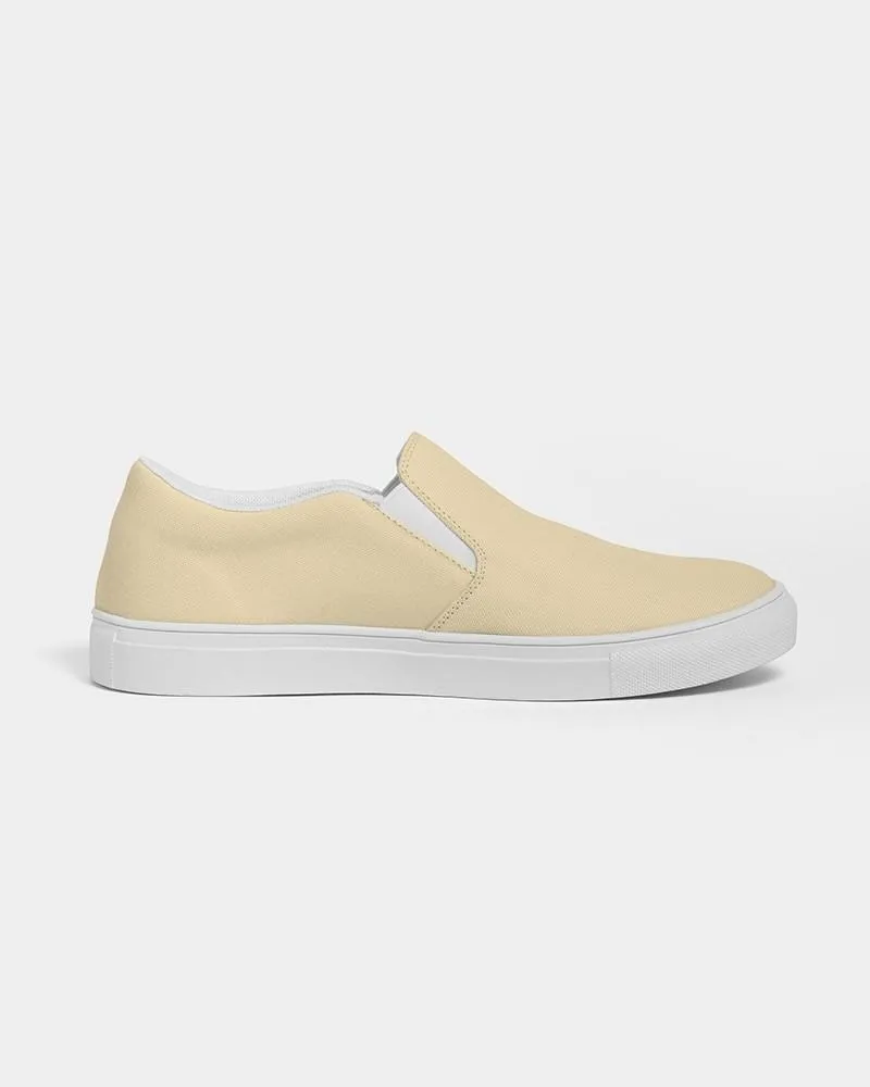 Pale Pastel Orange Yellow Slip-On Canvas Sneakers | Men's | Bright Pale Pastel Orange Yellow | C0M8Y30K0