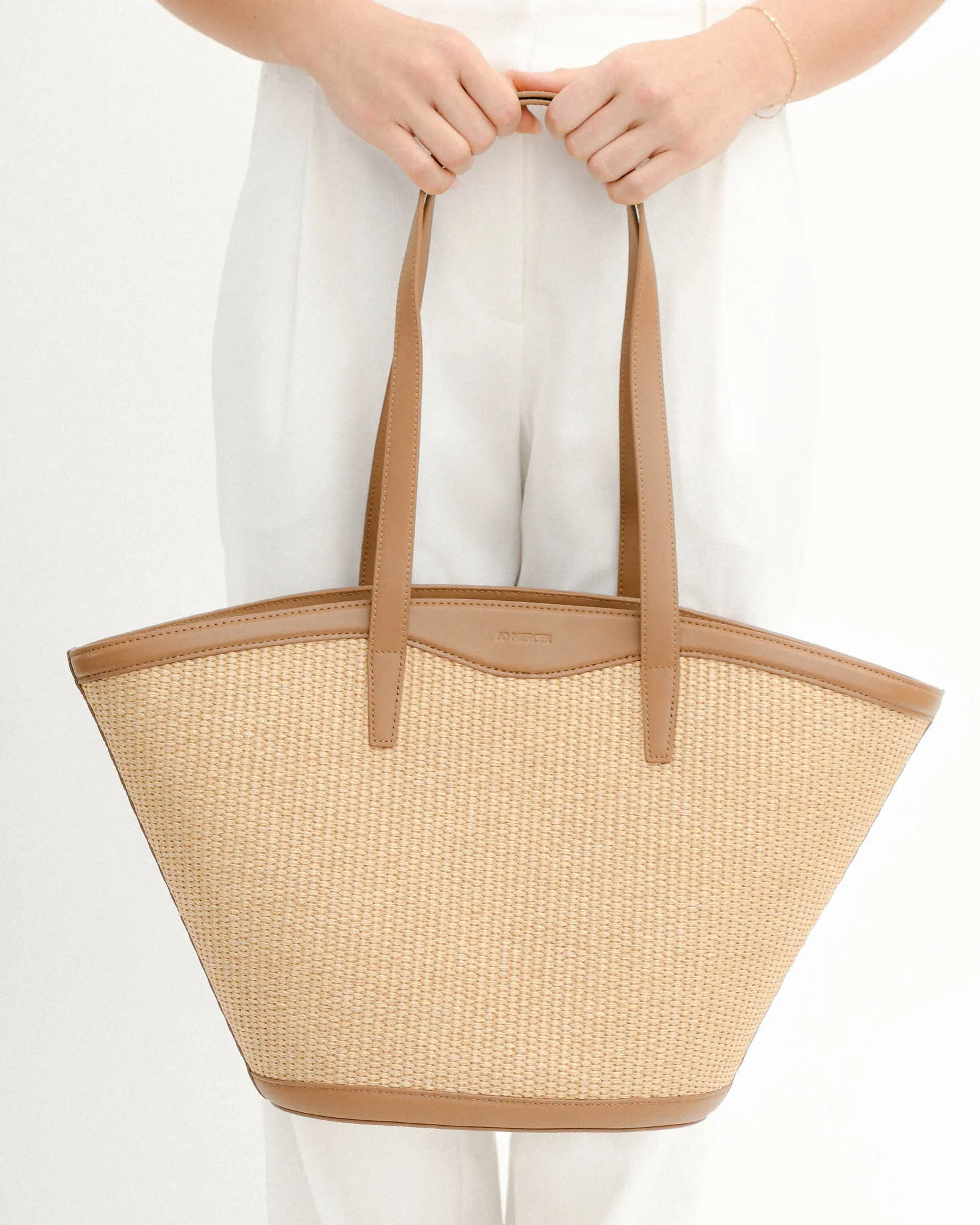 PAPI TOTE BAG CARAMEL RAFFIA