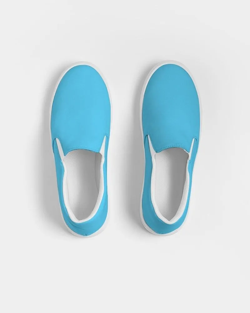 Pastel Cyan Slip-On Canvas Sneakers | Women's | Bright Pastel Cyan | C60M0Y0K0