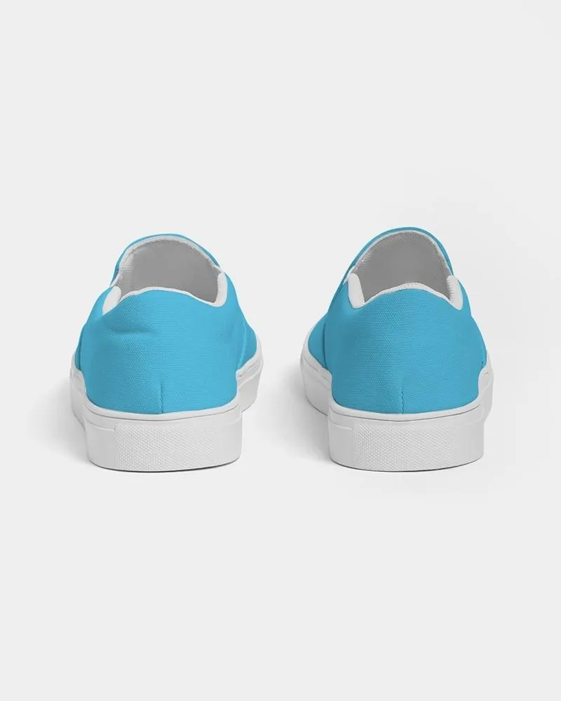 Pastel Cyan Slip-On Canvas Sneakers | Women's | Bright Pastel Cyan | C60M0Y0K0