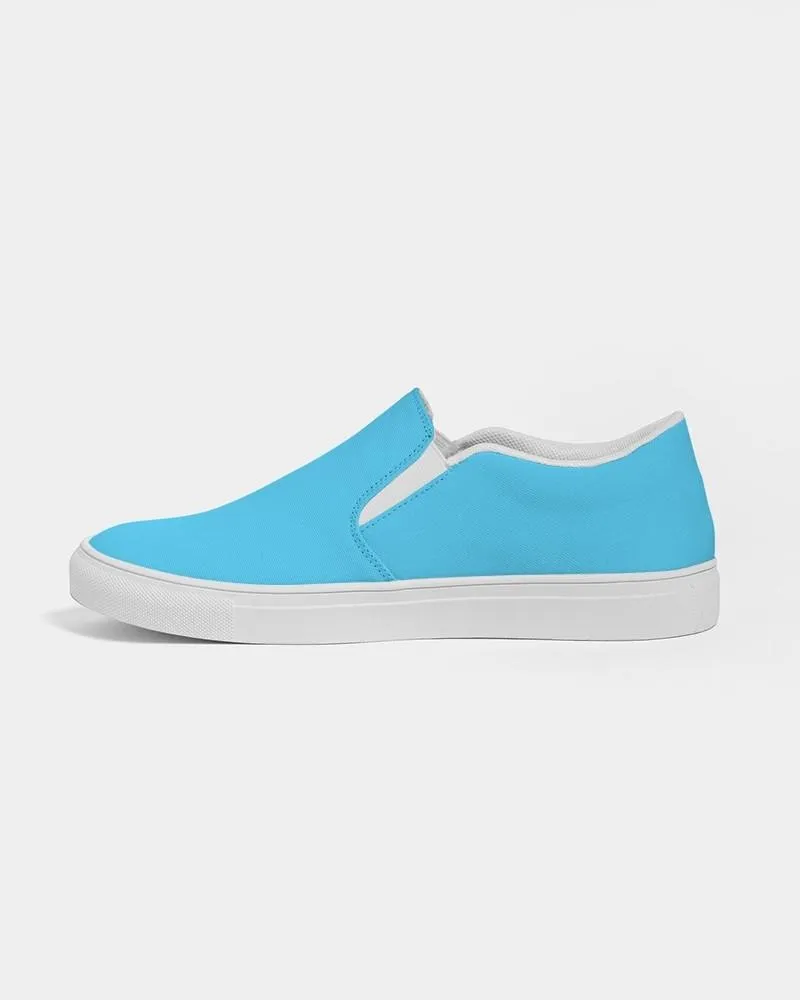 Pastel Cyan Slip-On Canvas Sneakers | Women's | Bright Pastel Cyan | C60M0Y0K0