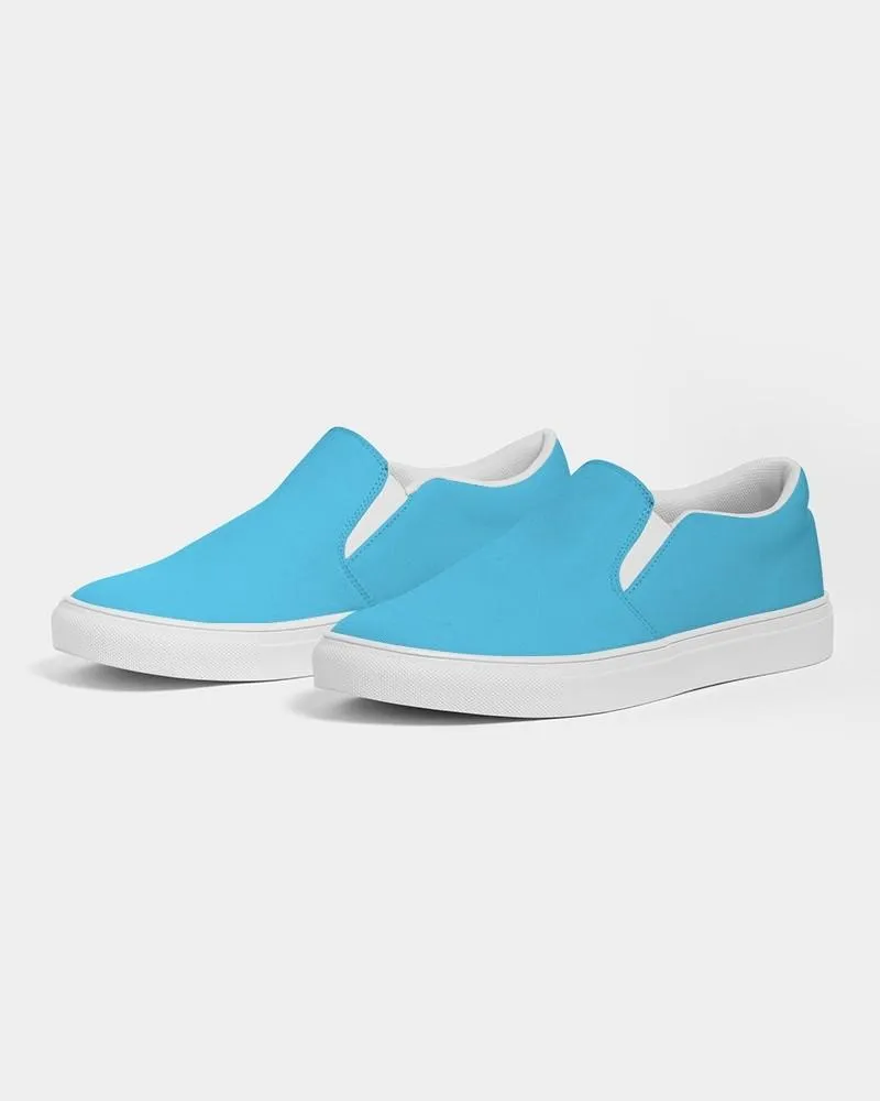 Pastel Cyan Slip-On Canvas Sneakers | Women's | Bright Pastel Cyan | C60M0Y0K0