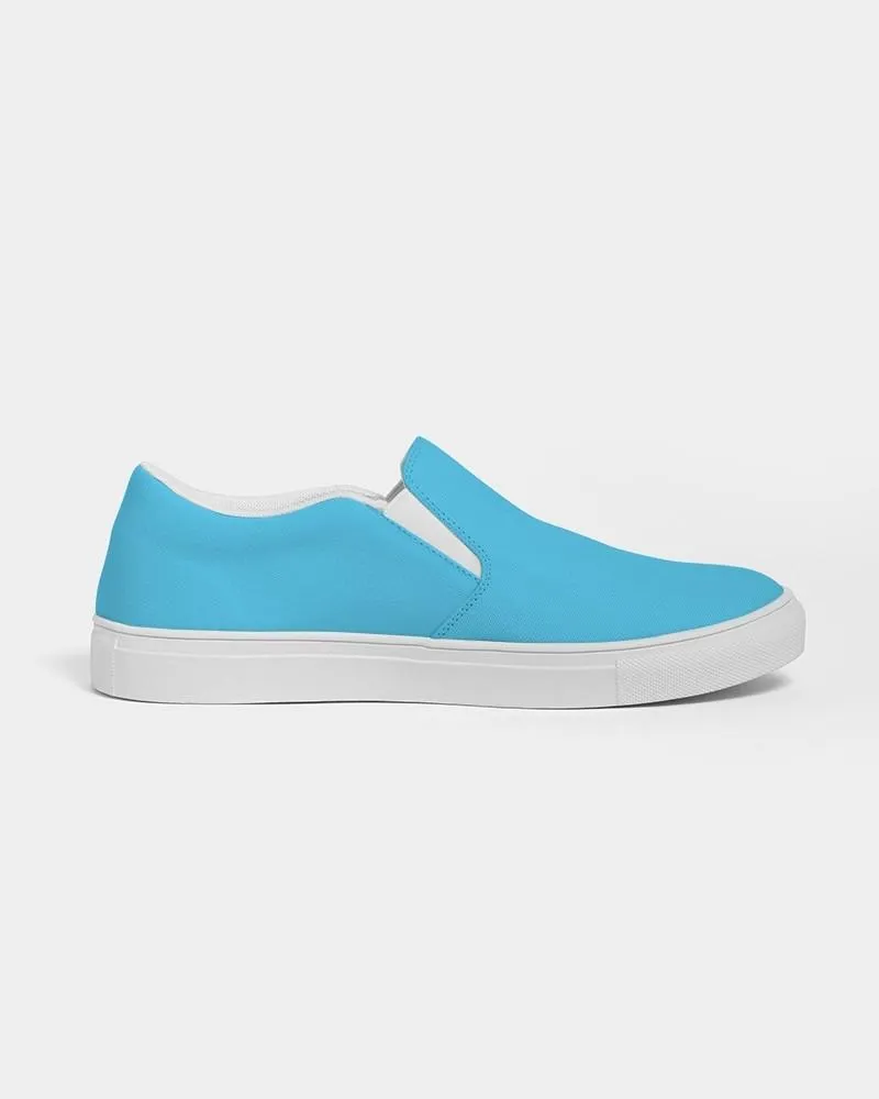 Pastel Cyan Slip-On Canvas Sneakers | Women's | Bright Pastel Cyan | C60M0Y0K0