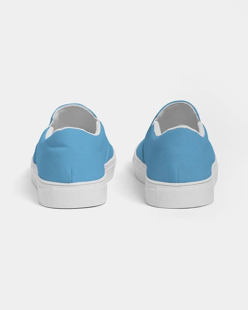 Pastel Cyan Slip-On Canvas Sneakers | Women's | Bright Pastel Cyan | C60M15Y0K0