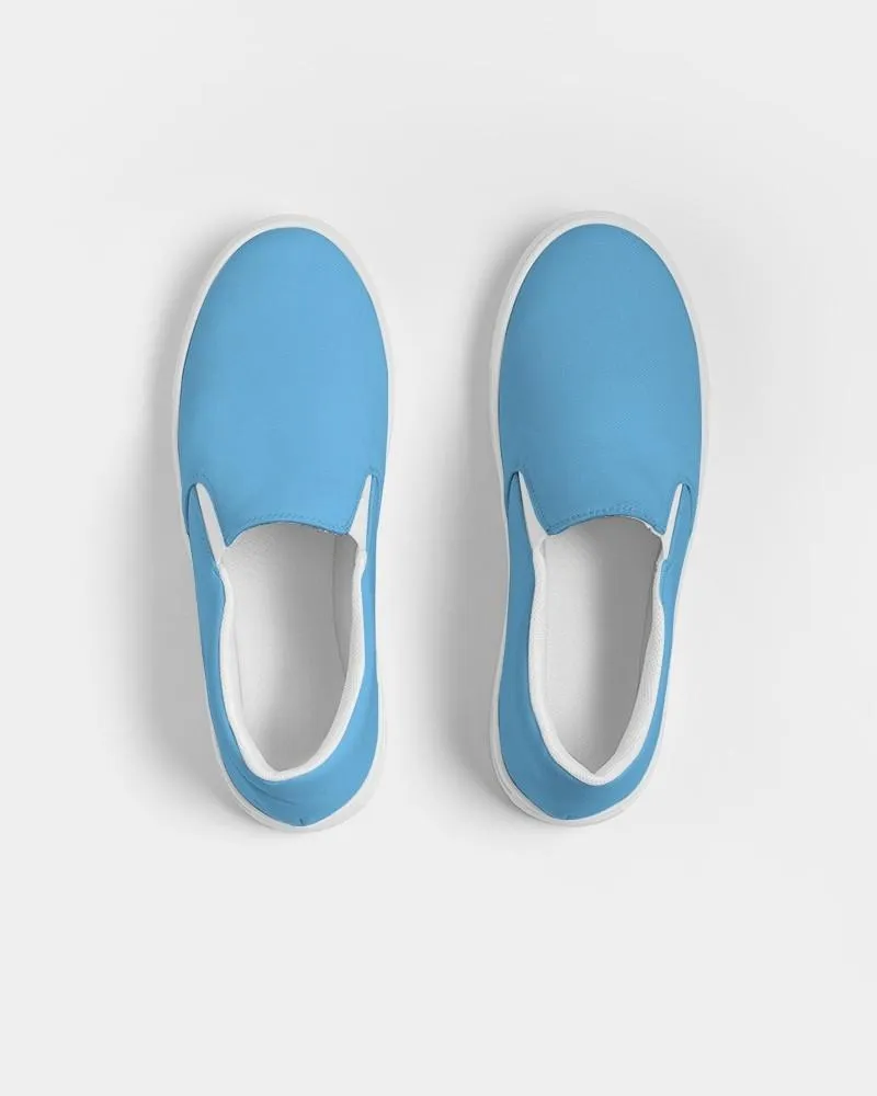 Pastel Cyan Slip-On Canvas Sneakers | Women's | Bright Pastel Cyan | C60M15Y0K0