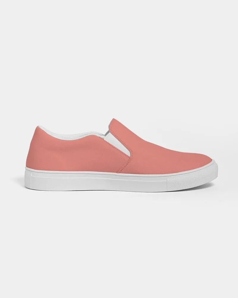 Pastel Pink Red Slip-On Canvas Sneakers | Women's | Bright Pastel Pink Red | C0M60Y45K0