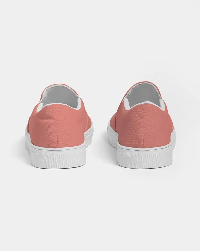 Pastel Pink Red Slip-On Canvas Sneakers | Women's | Bright Pastel Pink Red | C0M60Y45K0