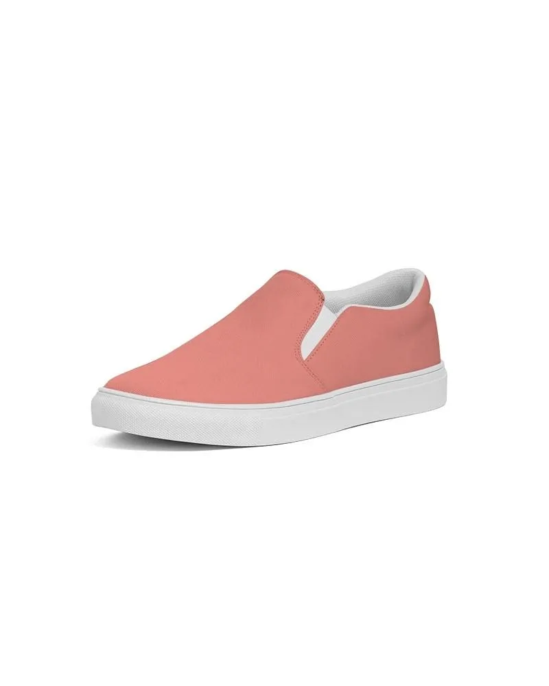 Pastel Pink Red Slip-On Canvas Sneakers | Women's | Bright Pastel Pink Red | C0M60Y45K0