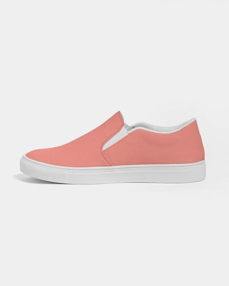 Pastel Pink Red Slip-On Canvas Sneakers | Women's | Bright Pastel Pink Red | C0M60Y45K0