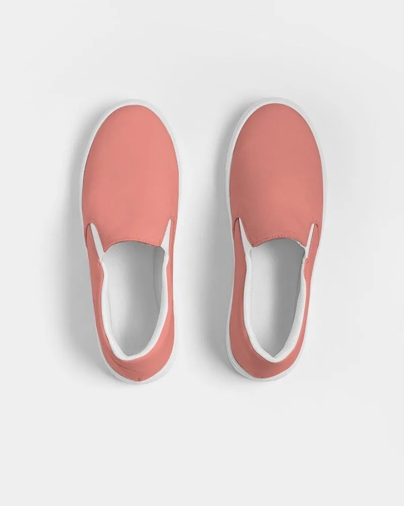 Pastel Pink Red Slip-On Canvas Sneakers | Women's | Bright Pastel Pink Red | C0M60Y45K0