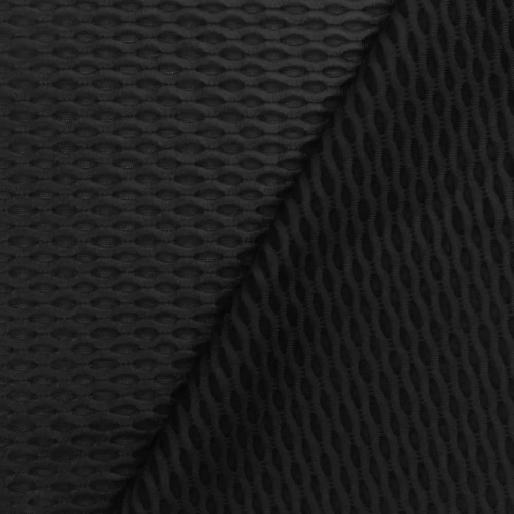 Pearl Black Famous Maker Stretch 3D Mesh Yoga Activewear Fabric