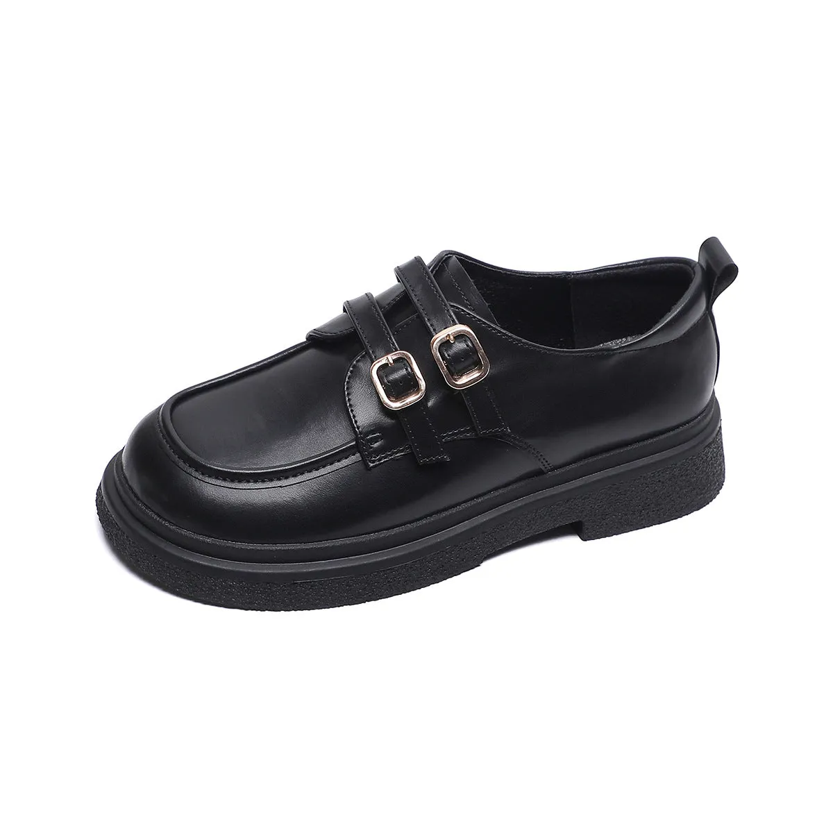 Plus Size Vintage Thick- Soled Buckle Loafers