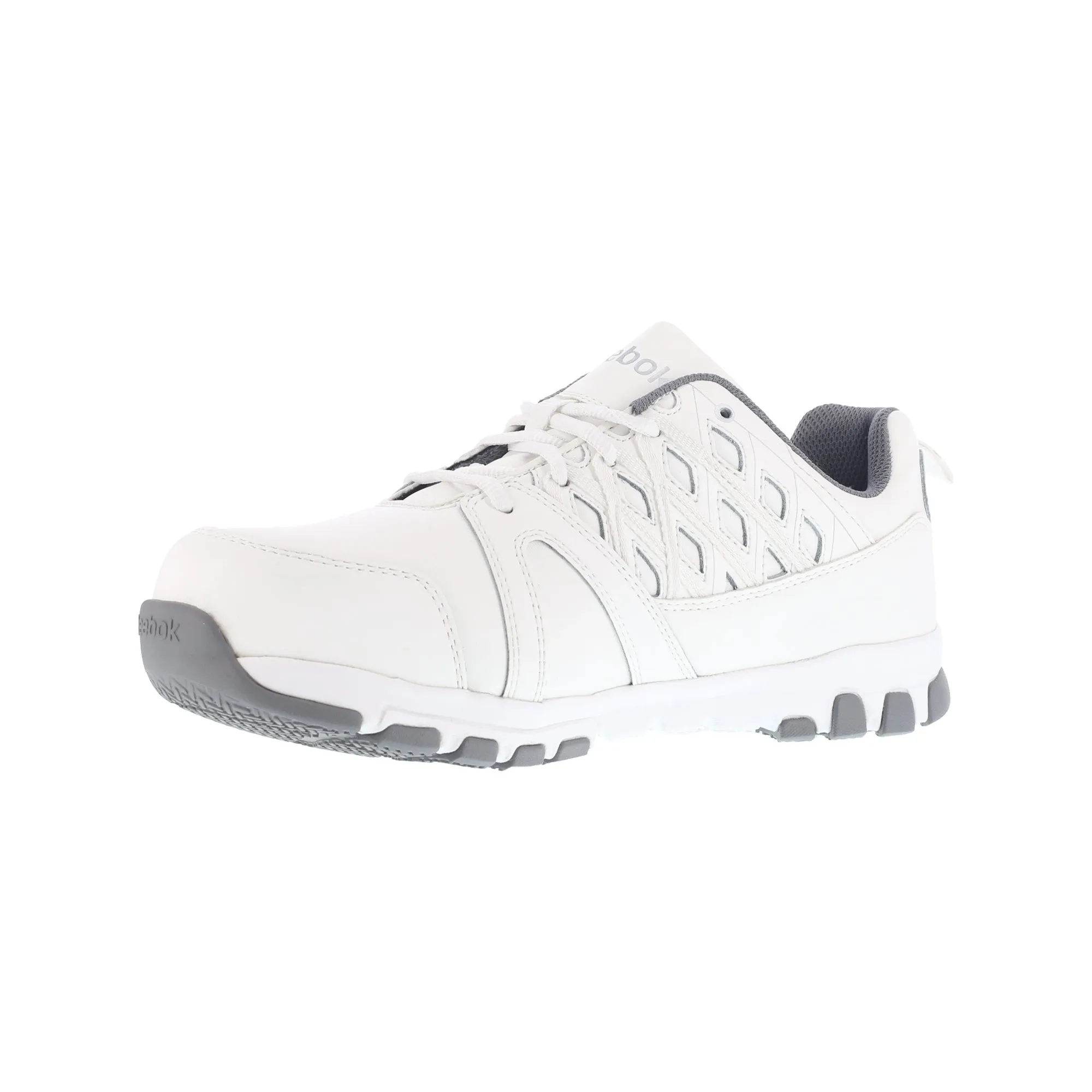 Reebok Mens White Leather Work Shoes ST Sublite Athletic