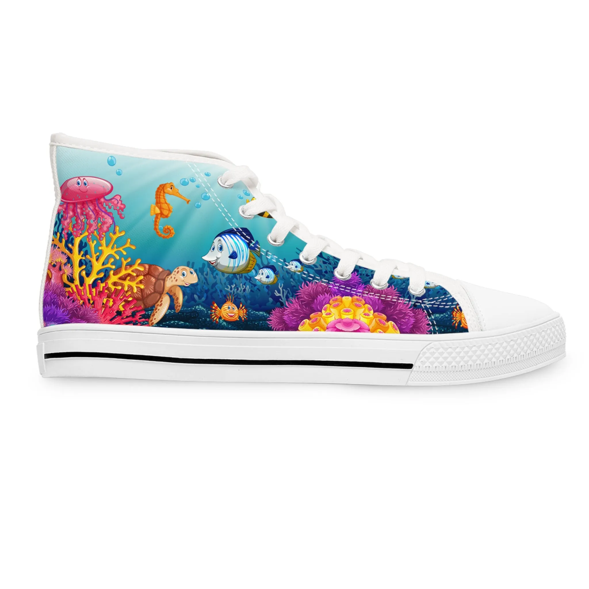 Sea Life Adventure - Girls High-Top Sneakers