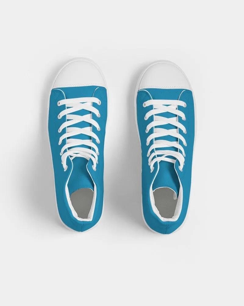 Shaded Cyan High-Top Canvas Sneakers | Men's | C100M0Y0K30